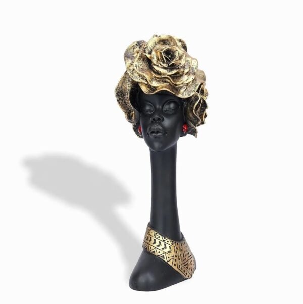 Resin African Flower Lady African Lady Showpiece for Home Decor Black Lady Figurine - Image 2