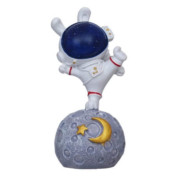 Eunoia Crafts Astronaut Statue Spaceman Figurine Sky Rabbit Standing on Moon Showpiece - Image 4