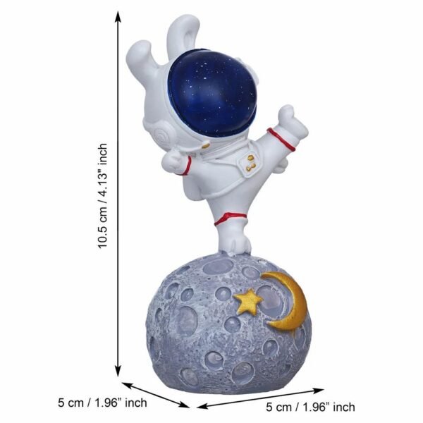 Eunoia Crafts Astronaut Statue Spaceman Figurine Sky Rabbit Standing on Moon Showpiece - Image 2