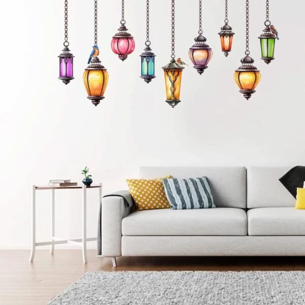 PVC Vinyl Wall Stickers Hanging Lamp Design Self Adhesive Sticker (Pack of 1), For Living Room, Size/Dimension: 20x30 Inch - Image 4