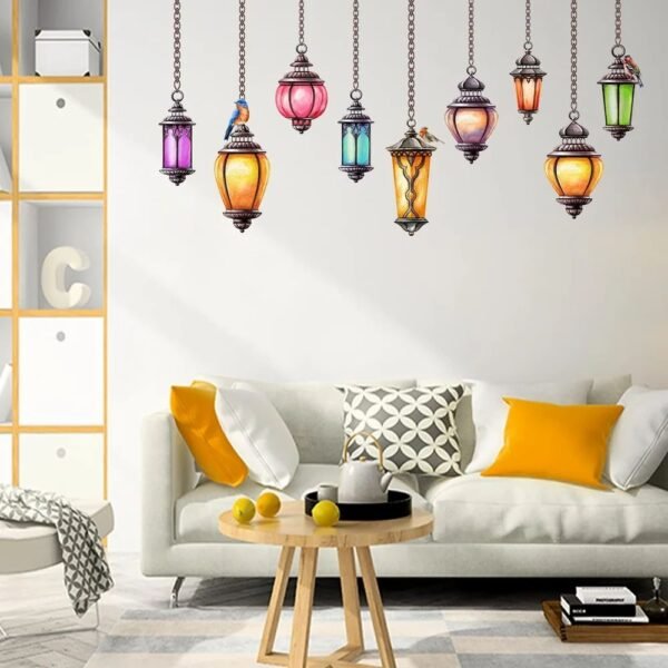 PVC Vinyl Wall Stickers Hanging Lamp Design Self Adhesive Sticker (Pack of 1), For Living Room, Size/Dimension: 20x30 Inch - Image 3