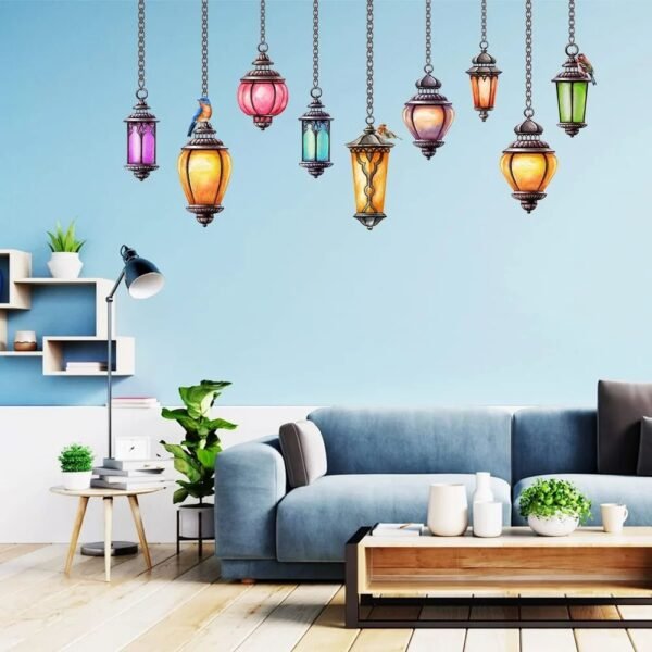 PVC Vinyl Wall Stickers Hanging Lamp Design Self Adhesive Sticker (Pack of 1), For Living Room, Size/Dimension: 20x30 Inch - Image 2