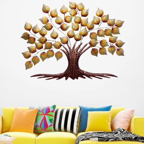 Golden Iron Metal Led Tree Wall Decor - Image 5