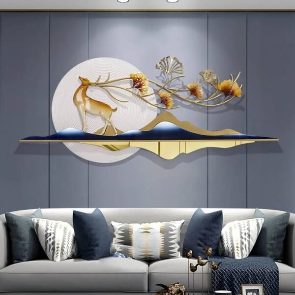 Iron Golden Living Room Wall Art, Size: 48inch - Image 5